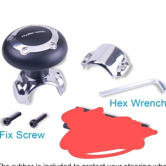 HYPERSONIC steering wheel knob / spinner black and silver car accessory - Picture 4 of 4